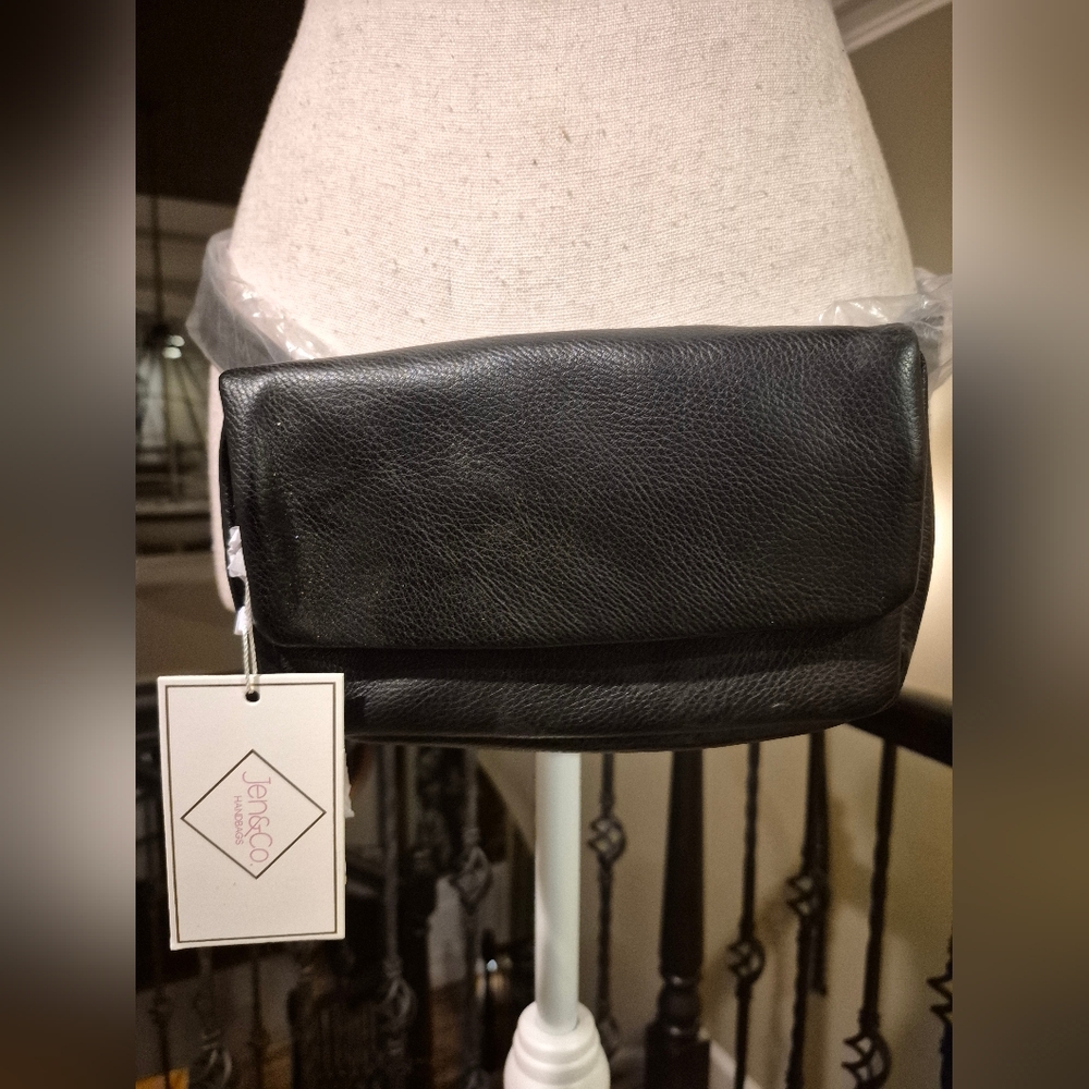 NWT Black Leather Belt Bag, Fanny Pack, Crossvody